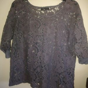 Grey lace top